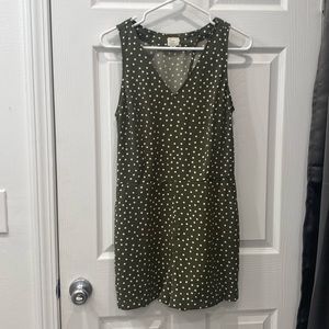 Green polka dot romper